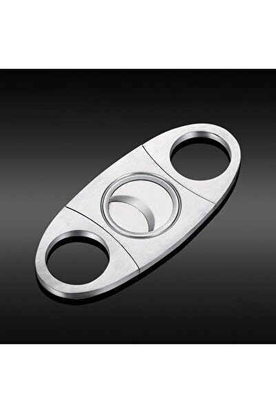 ehobim Mat Çelik Çift Bıçaklı Puro Makası Giyotin Puro Kesici