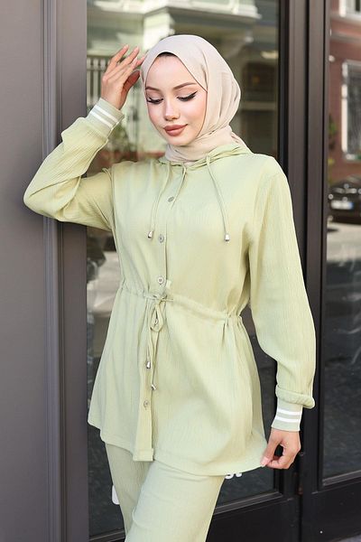 MİSSKAYLE Ribbed Detailed Suit Mint Green