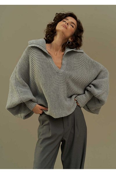 MAİ COLLECTİON Pulover cu guler afumat Mai Livia