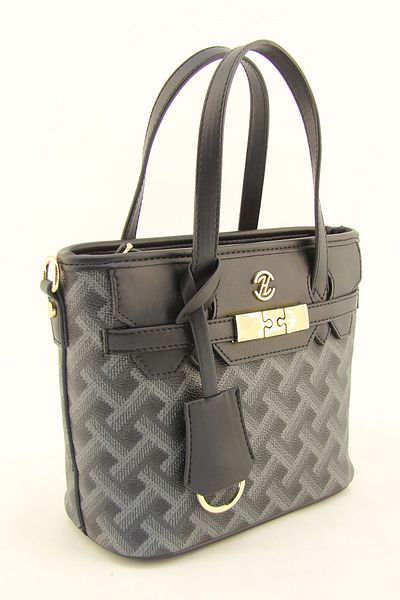 HNB Women's Black Small Bucket Hand and Crossbody Bag