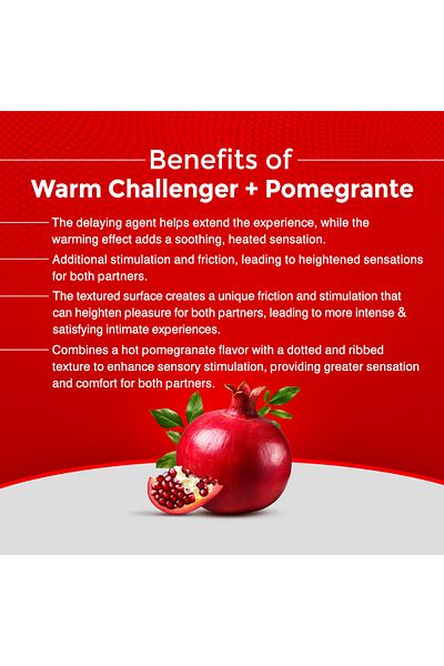 Enjoy Challenger Pomegranate Condoms – 3pcs | Ultra-Thin, Lubricated & Flavored Latex