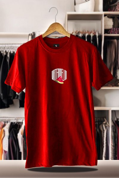 FEEL STYLE Cotton Oversize Printed 3 Thread Raised Red T-Shirt |   Summer Summer Watermelon Flavored