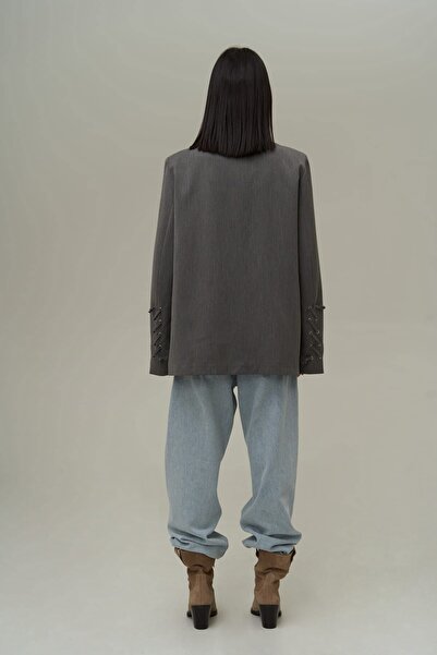 MAI STUDIOS CO. Lana Hook Detail Smoked Blazer Jacket