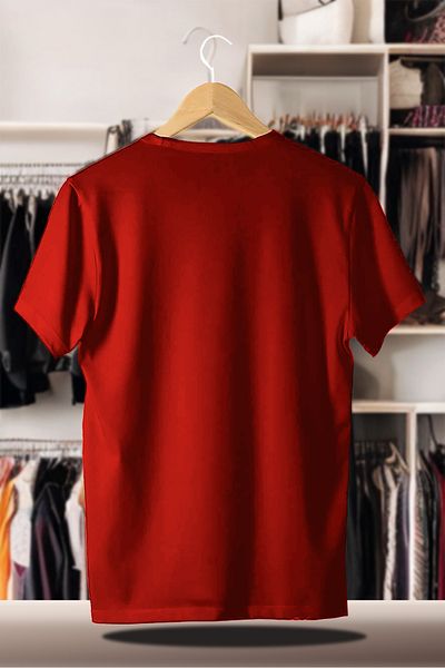 FEEL STYLE Cotton Oversize Printed 3 Thread Raised Red T-Shirt |   Brooklyn City Print