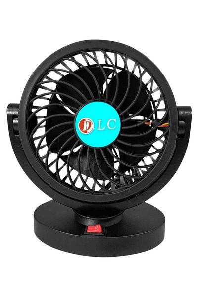 DLC 5V DC Rotatable Five Blade Electric Car Fan USB Powered Desk Fan with 720° Rotation, Strong Wind,