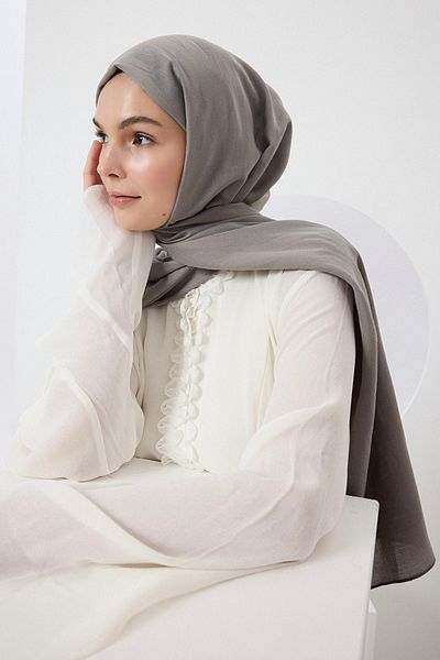 Qef Cotton Line Shawl Gray
