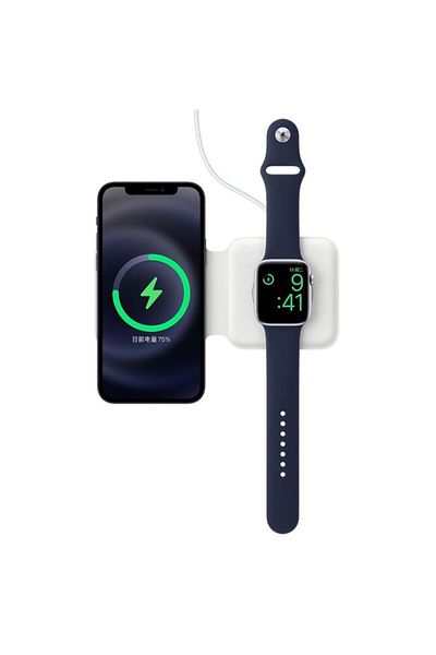 REDz Accessories Încărcător MagSafe Duo Fold, 15W, încărcare rapidă wireless, alb