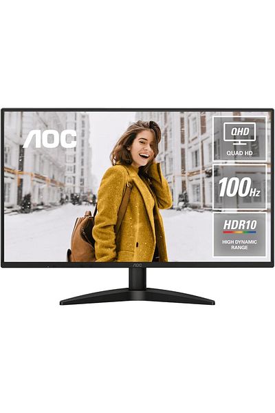Aoc Q27B36 27 Inch QHD IPS Monitor - 2560x1440 Resolution, 100Hz Refresh Rate, 1ms MPRT Response Tim