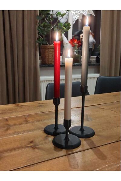 Lunera Accessories 3D 3’lü Modern Şamdan