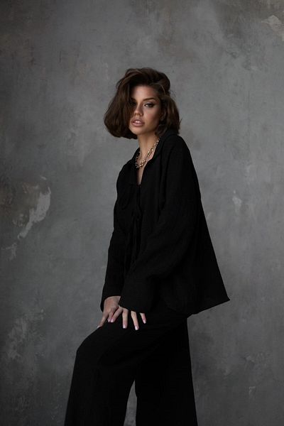 BOHEMAİ Σετ Bali Beaded Black Muslin