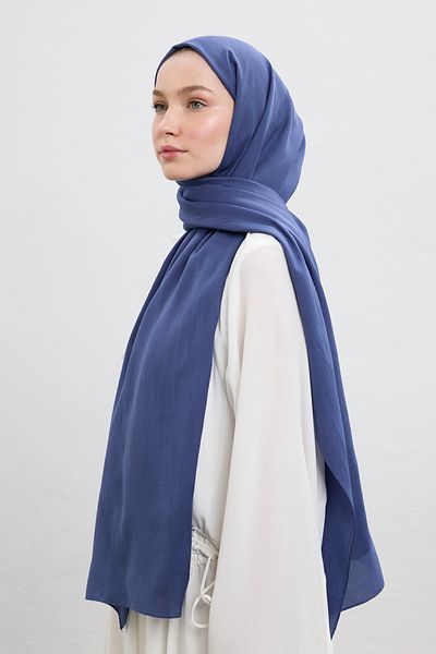 Qef Cotton Line Shawl Indigo