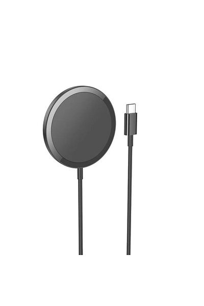 REDz Accessories Încărcător wireless, Hoco Cw52, Magsafe, compatibil cu Apple, cablu de 1 m cu mufă Type-C, negru