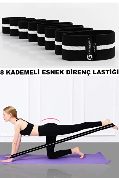 GAZELMANYA 8-ступенева гумова стрічка для опору Ступінчаста стрічка для пілатесу Стрічка для опору Стрічка для йоги Стрічка для розтягування Пілатес