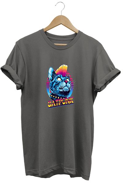 remonz Μπλουζάκι Punk Cat με στάμπα 100% βαμβακερό με κανονική εφαρμογή