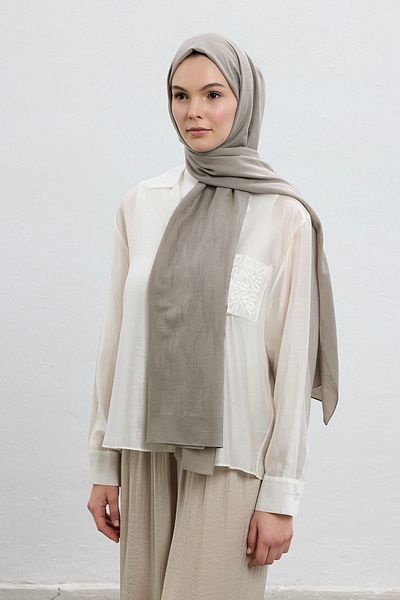 Qef Cotton Line Shawl Mink