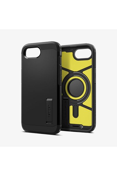 Spigen Tough Armor MagFit AI designed for iPhone 16E case cover (2025) MagSafe compatible - Black