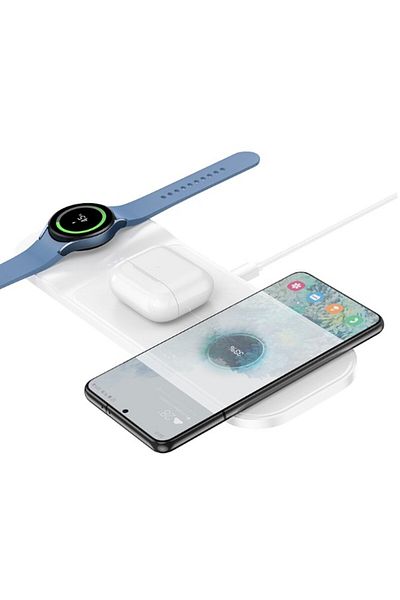REDz Accessories Charging Stand, 3 In 1, Hoco Cq6, Type C, Samsung/galaxy Watch, 15w, White