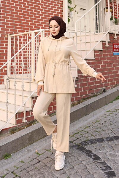 MİSSKAYLE Σετ με λεπτομέρεια Ribana Beige