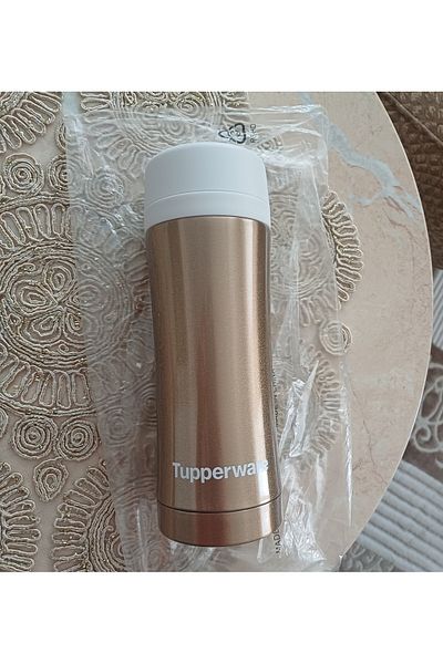 Tupperware 420 ml Gold and Silvery Thermos