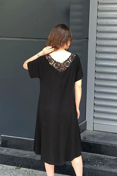 aytemas Front Back V Guipure Collar Dress
