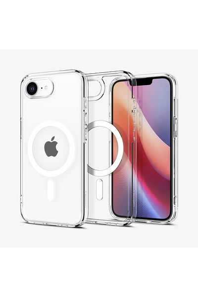 Spigen Ultra Hybrid MagFit designed for iPhone 16E case [MagSafe compatible] (2025) - Clear White