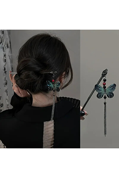 MİLALAZO Kadınlar için şık vintage kelebek çin saç tokası bohem gotik punk