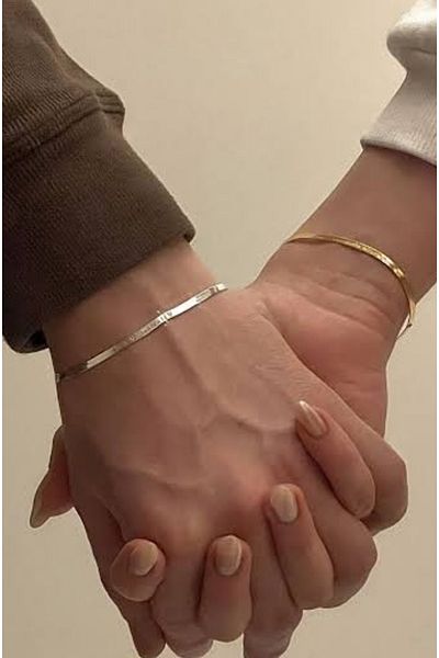 staınless steel Italian Couple Bracelet 2 Units Steel Does Not Blacken Stainless Guaranteed
