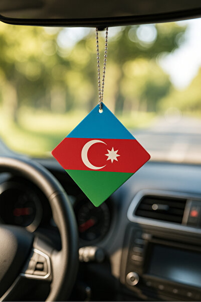 Happynesso Çift Taraflı TÜRK ve AZERBAYCAN Bayrağı Dikiz Ayna Süsü – Pleksi A...