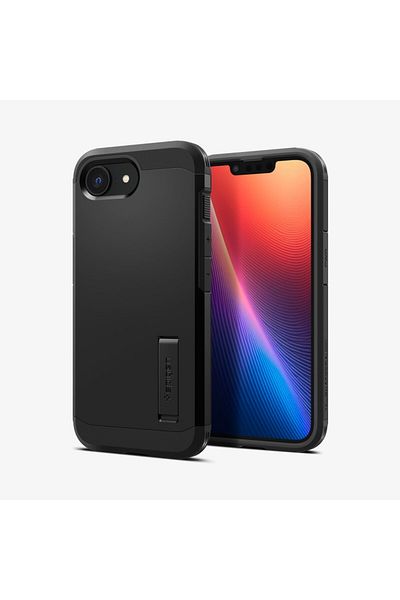 Spigen Tough Armor MagFit AI designed for iPhone 16E case cover (2025) MagSafe compatible - Black