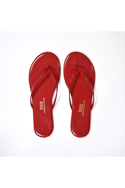 Tkees Flip-flops de zi cu zi, clasici, din piele lacuita, rosii