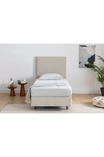 Vivense LUNA MİLKY DEPOLAMASIZ SABİT BAZA BAŞLIK YATAK SETİ, KREM, 100X200