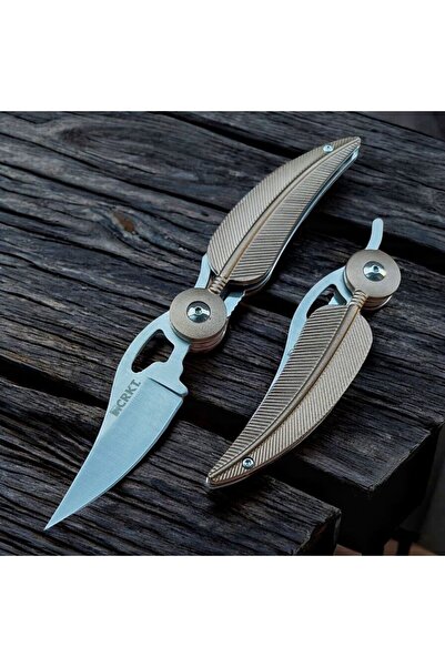 John Connely CRKT Paslanmaz Çelik Tüy Görünümlü Kaliteli Kamp Çakı - TÜY ÇAKI 6077