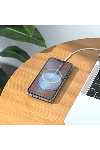 REDz Accessories Încărcător Magsafe, încărcare wireless 3 în 1, Hoco Cw41 Delight, tip C, 15w, alb