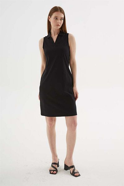 Fashion Friends Rochie Polo fără mâneci cu decolteu în V Negru