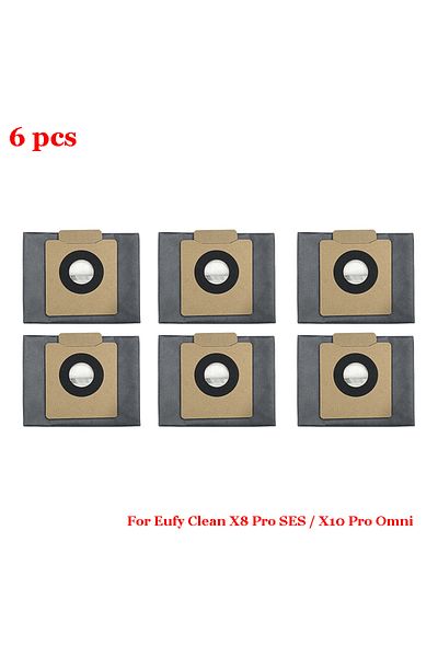 Choice 6 pcs Dust Bag For Eufy Clean X8 X8 Pro SES / X10 X10 Pro Omni Self-Empty Station Robotic Vacuum Cle