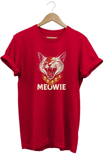remonz Meow Cat Printed 100% Cotton Regular Fit Crew Neck T-Shirt