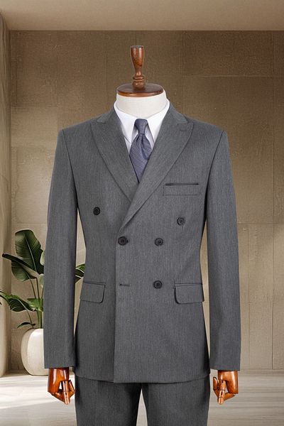 Sergio Ferraro Anthracite Slim Fit Italian Style Men's Suit-Jacket Pants Set