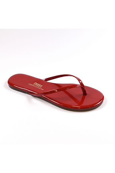 Tkees Flip-flops de zi cu zi, clasici, din piele lacuita, rosii