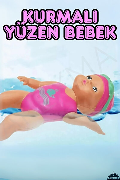 Apexma Oyuncak Kurmalı Deniz Havuz Suda Kulaç Atan Yüzen Bebek 15 Cm - Kurmal...
