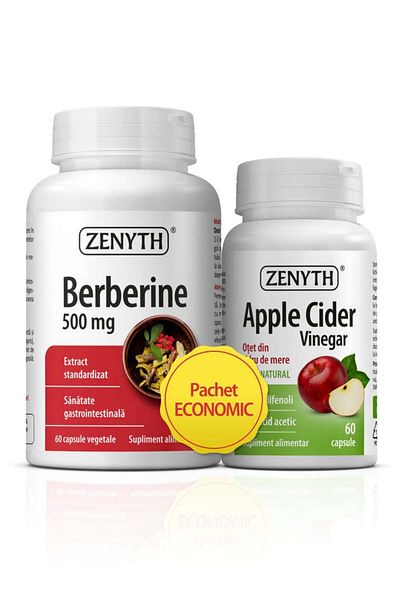 ZENYTH Berberine 500 Mg And Apple Cider Vinegar Pack, Blood Sugar Regulation And , 120