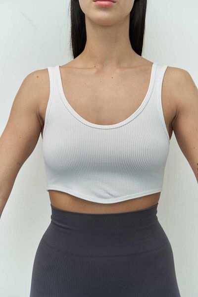 MAİ COLLECTİON Niko Corded White Crop