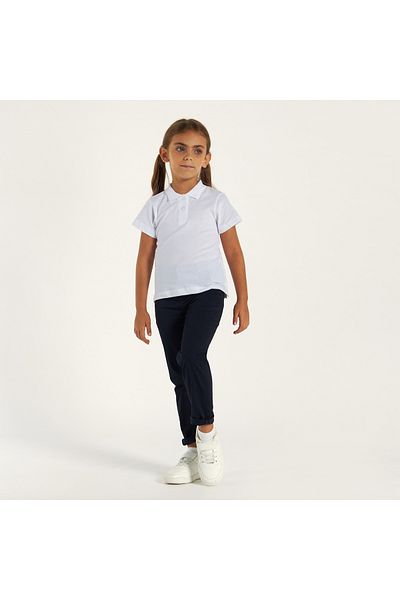 Juniors Solid Pants with Pockets and Button Closure