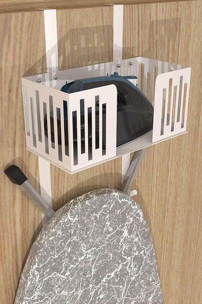 STOREMAX Svticaret White Door Back Ironing and Ironing Board Holder, Organizer, Ironing and Ironing Board Hanger