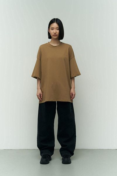 MAİ COLLECTİON Kolekce Mai - Oversize tričko Mama Khaki se mi líbí