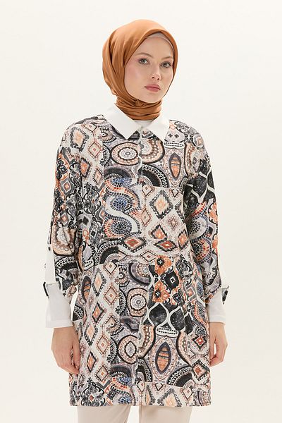 Setrms Patterned Tunic with Kangaroo Pocket