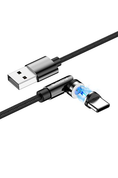 REDz Accessories Cablu de încărcare rapidă, 2.1A, mufă mobilă la 360 și 180 de grade, conector magnetic USB-C, 1m