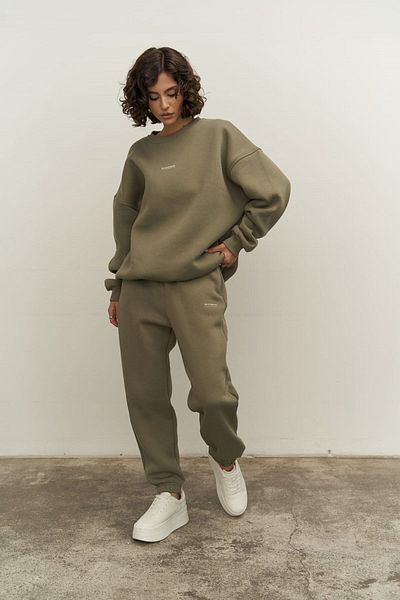 MAİ COLLECTİON Σετ φόρμας Mini Bike Soft Khaki Crew Neck