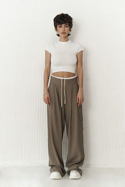 MAİ COLLECTİON Kalhoty Gloria Boxer Detailed Khaki