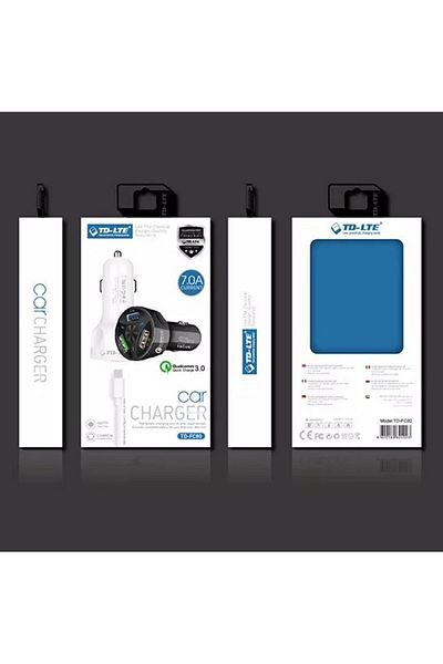 REDz Accessories Adaptor încărcător auto, TD-LTE FC80, încărcare rapidă 3.0, putere 35W, 3 porturi USB, alb