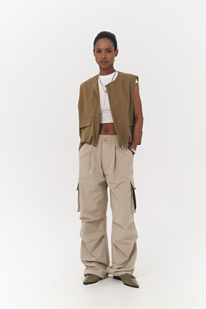 MAI STUDIOS CO. Cappi Beige Cargo nadrág